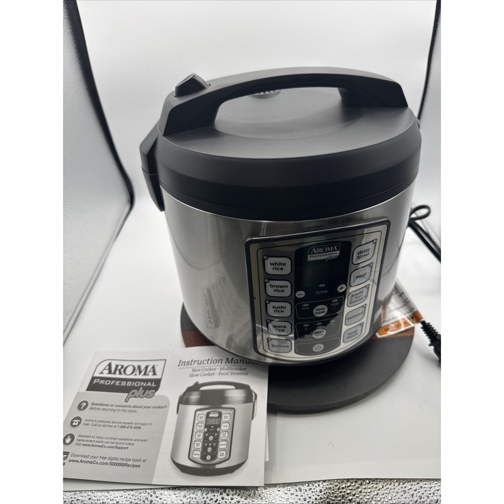 Aroma 8-Cup (Cooked) Rice & Grain Cooker, Steamer, New Bonded Granite Coating